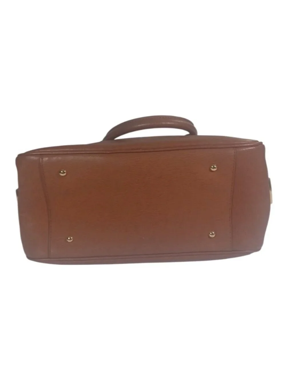 VTG Lauren Ralph Lauren Satchel Handbag Carmel Brown & Gold Sloan Street Dome